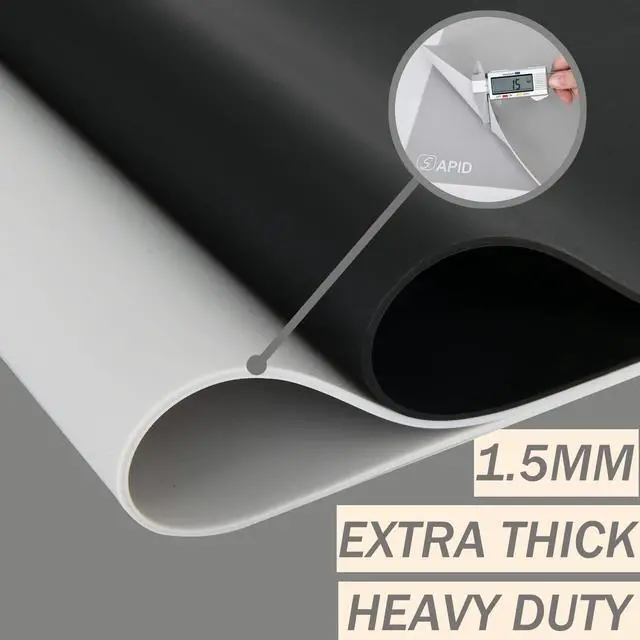 Alt view image 3 of 7 - 1.5MM Extra Thick Placemats Extra Large Silicone Mat 28" x 20" Heat Resistant Mat for Kitchen Countertop Protector, Washable Place Mats Silicone Mats for Kitchen Counter Mat Table Mat, Grey, Sapid