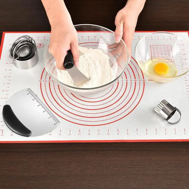 Alt view image 2 of 7 - Pastry Cutter, Biscuit Cutter, Dough Scraper, Silicone Baking Mats, Stainless Steel Pastry Blender Set, Dough Cutter Biscuit Cutter Baking Pastry Mat Dough Blender Tools & Pastry Utensils (5 Pcs/Set)