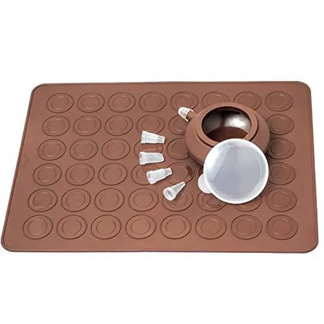 Alt view image 2 of 7 - 48 Hole Macarons Silicone Mat Baking Mold Silicone Macaron Kit Pastry Baking Mat and Decorating Piping Pot with 4pcs Nozzles