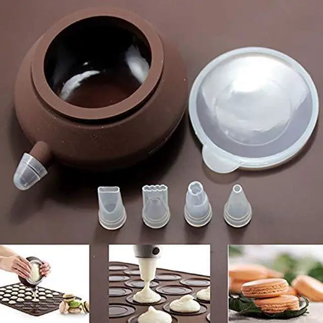 Alt view image 3 of 7 - 48 Hole Macarons Silicone Mat Baking Mold Silicone Macaron Kit Pastry Baking Mat and Decorating Piping Pot with 4pcs Nozzles