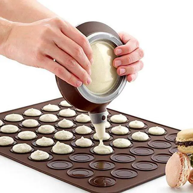 Alt view image 4 of 7 - 48 Hole Macarons Silicone Mat Baking Mold Silicone Macaron Kit Pastry Baking Mat and Decorating Piping Pot with 4pcs Nozzles