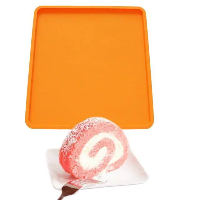 Alt view image 3 of 7 - Swiss Roll Cake Mat Flexible Baking Tray Silicone Cookies Mold L10 W11inch H 0.78inch