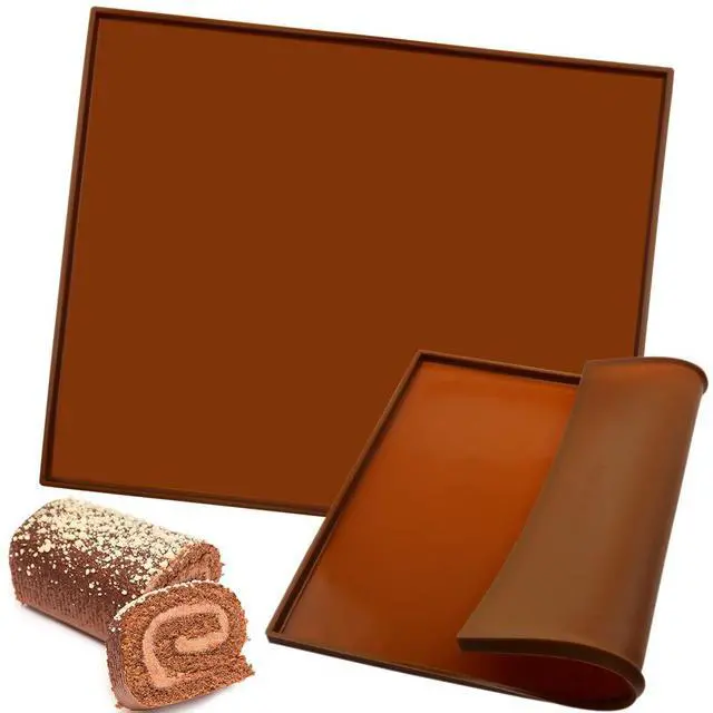 Alt view image 3 of 7 - 2Pcs Swiss Roll Cake Silicone Tray, Pan for baking, Mat, Jelly Pan, Baking Nonstick Rug Mat Mould