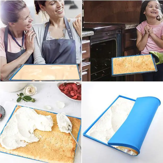 Alt view image 6 of 7 - 2Pcs Swiss Roll Cake Silicone Tray, Pan for baking, Mat, Jelly Pan, Baking Nonstick Rug Mat Mould