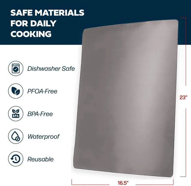 Alt view image 3 of 7 - Non-Stick Oven Protector Mat - 1 Pack Heavy Duty Nonstick Oven Rack Liners to Protect Convection, Electric, Gas, & Microwave Ovens - BPA & PFOA Free Heat Resistant Baking Mat