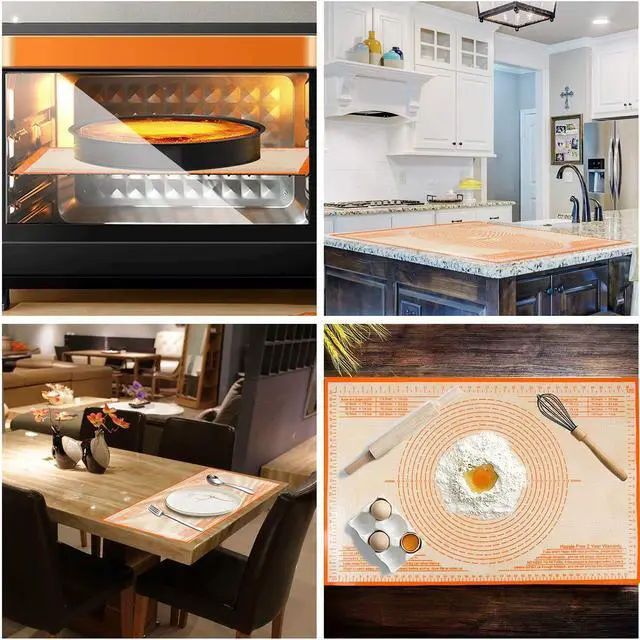 Alt view image 7 of 7 - Silicone Pastry Mat 36X24 inch Baking mat Perfect for Dough, Pastry, Pie Crust, Fondant, Cookies, Bread, Pasta/Pizza,Pastry Board, Kitchen Counter Mat