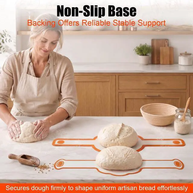 Alt view image 3 of 7 - Silicone Bread Slings 2-pack Dutch Oven Sourdough Baking Mat