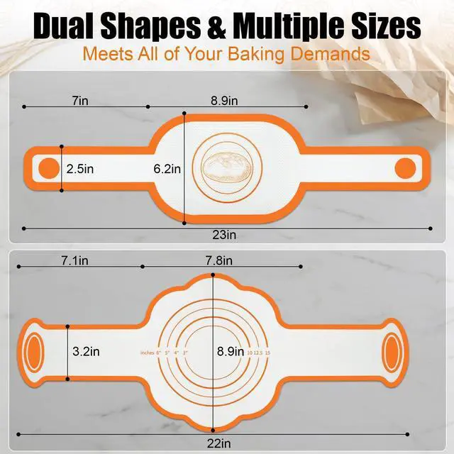 Alt view image 4 of 7 - Silicone Bread Slings 2-pack Dutch Oven Sourdough Baking Mat
