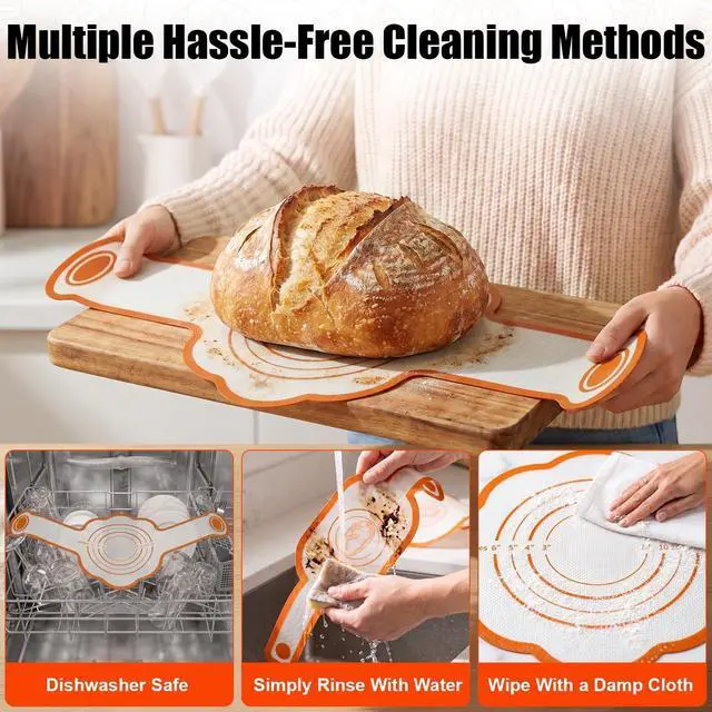 Alt view image 7 of 7 - Silicone Bread Slings 2-pack Dutch Oven Sourdough Baking Mat