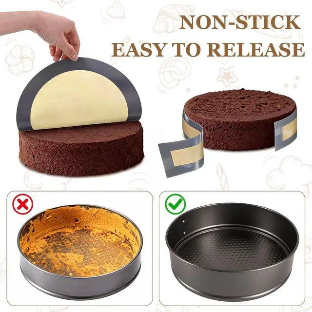 Alt view image 5 of 7 - 3 Set Silicone Baking Mat for Springform Pan 4/7/9 Inch, Cheesecake Pan Protector, Nonstick Baking Mat for Prevent Cake from Sticking to Bottom & Side, Easy Clean Silicone Mats for Baking