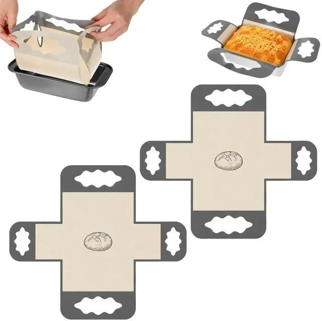 Main image of 2Pcs Silicone Bread Pan Liner Reusable Baking Mat Fits 9x5" Loaf Pans