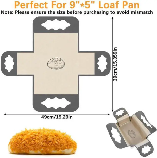 Alt view image 2 of 7 - 2Pcs Silicone Bread Pan Liner Reusable Baking Mat Fits 9x5" Loaf Pans