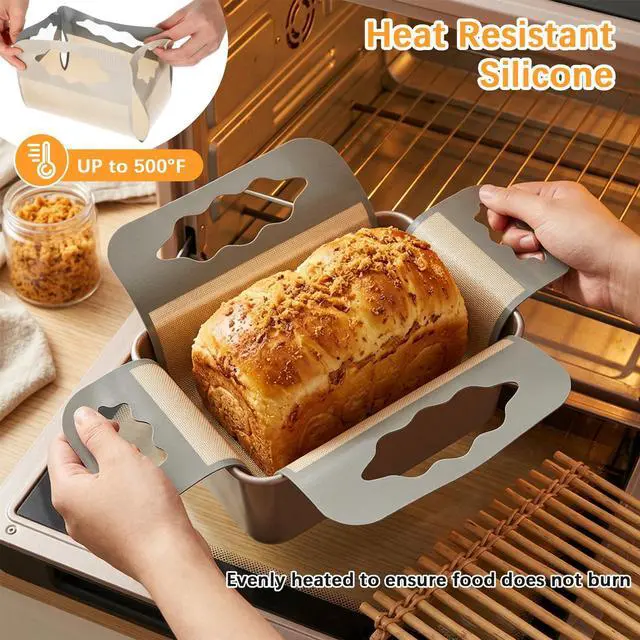 Alt view image 5 of 7 - 2Pcs Silicone Bread Pan Liner Reusable Baking Mat Fits 9x5" Loaf Pans