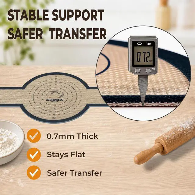 Alt view image 3 of 7 - Silicone Bread Sling for Dutch Oven, 2-Pack 7.2" Long Handle Sourdough Baking Mat, 500°F Heat Resistant Dough Transfer Slings with 10 Parchment Sheets & 2 Cable Ties