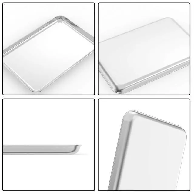 Alt view image 4 of 7 - Baking Sheet with Cooling Rack and Silicone Baking Mat, 20 Inch Stainless Steel Bakeware, Healthy & Nontoxic & Rustproof & Easy Clean & Dishwasher Safe