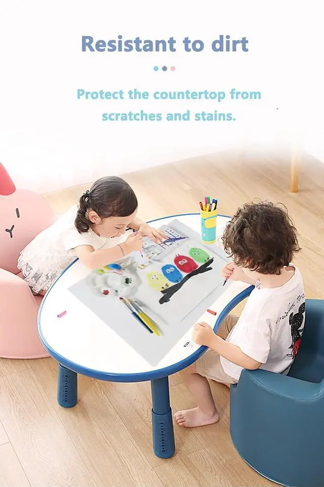 Alt view image 6 of 6 - Silicone Mat for Kitchen Counter, Heat Resistant Nonskid Table Mat for Air Fryer to Site on, Countertop Protector, Thick 2MM, XL Large