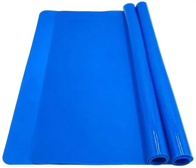 Main image of Silicone Baking Mats for Dough Rolling Pastry Fondant Mat Large Nonstick and Nonslip, Countertop Protector, Dining Table Mat and Placemat 20'' by 16''(Blue 2 Pack)