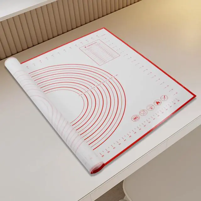 Alt view image 6 of 7 - Dough Mat Pastry Silicone Baking Mats 32x24" Red for Rolling Dough Kneading Sheet Sourdough Bread Baking Supplies