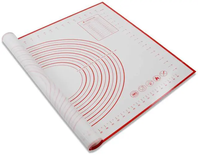Alt view image 7 of 7 - Dough Mat Pastry Silicone Baking Mats 32x24" Red for Rolling Dough Kneading Sheet Sourdough Bread Baking Supplies