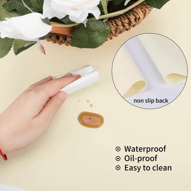 Alt view image 6 of 7 - Extra Large Silicone Mats for Countertop - Counter Table Protector Placemats for Baking Crafts, Kids Dinner Placemat Nonstick Nonskid Heat-Resistant Kitchen Pad, 23.6'' x 15.7'', Beige