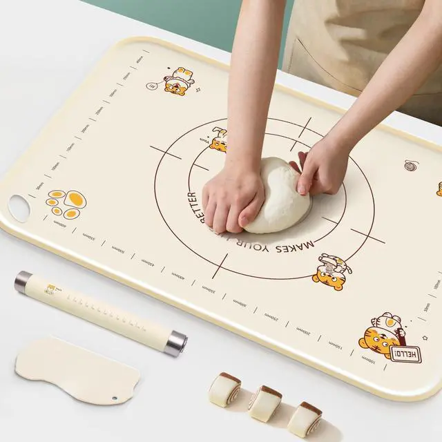 Main image of 34x24 Inch Extra Thick Silicone Pastry Board, Silicone Baking Mat with Measurements, Non-slip Silicone Mat, Kneading Counter Mat, Non-Stick Dough Mat with Edge Heightening