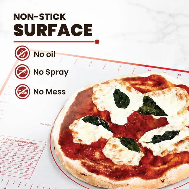 Alt view image 6 of 7 - Silicone Baking Mat, Full Sheet Non-Stick Pastry & Dough Mat with Measurement Guides, Silicone Mat & Baking Essentials, 15" x 23"(Pack of 2)