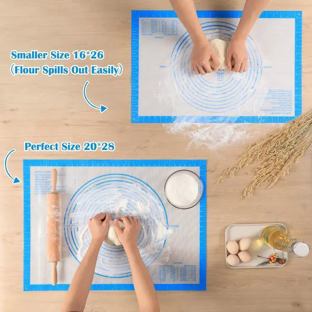 Alt view image 2 of 7 - Nonstick Silicone Pastry Mat Extra Large with Measurements Dough Baking Mat