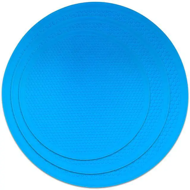 Main image of 8 10 12 Inch Microwave mat, Trivet, Multi-Purpose Hot Pad,Pot Holder,Baking,Drying, Silicone mats for Microwave,Dishwasher Safe - Splatter Guard, Set of 3,Grey,Blue