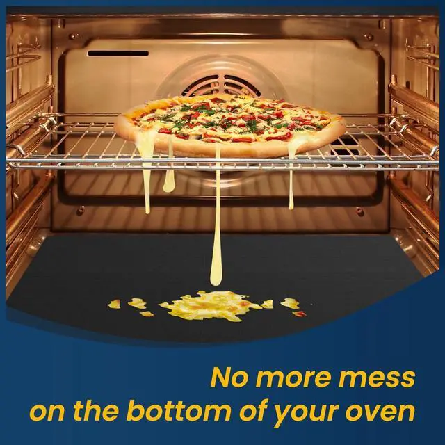 Alt view image 3 of 7 - Oven Liner for Bottom of Oven, 2 Pack Heavy Duty Oven Liners for Electric Stove, Heat Resistant Stovetop Protector Air Fryer Grill Mat, Reusable Gas Toaster Microwave Oven Drip Liner Teflon Sheets