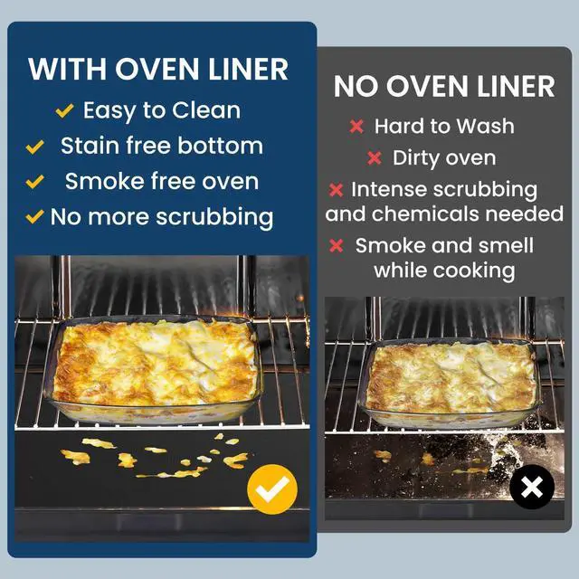 Alt view image 4 of 7 - Oven Liner for Bottom of Oven, 2 Pack Heavy Duty Oven Liners for Electric Stove, Heat Resistant Stovetop Protector Air Fryer Grill Mat, Reusable Gas Toaster Microwave Oven Drip Liner Teflon Sheets