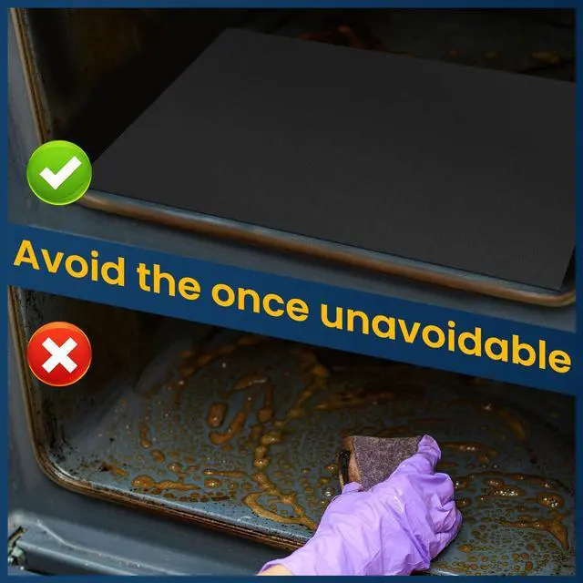 Alt view image 5 of 7 - Oven Liner for Bottom of Oven, 2 Pack Heavy Duty Oven Liners for Electric Stove, Heat Resistant Stovetop Protector Air Fryer Grill Mat, Reusable Gas Toaster Microwave Oven Drip Liner Teflon Sheets