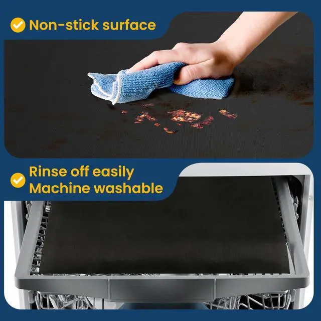 Alt view image 6 of 7 - Oven Liner for Bottom of Oven, 2 Pack Heavy Duty Oven Liners for Electric Stove, Heat Resistant Stovetop Protector Air Fryer Grill Mat, Reusable Gas Toaster Microwave Oven Drip Liner Teflon Sheets