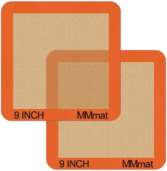 Main image of Silicone Baking Mats Set of 2 Square Non-Stick Reusable Air Fryer Linner - Best German Silicone - 9 inch