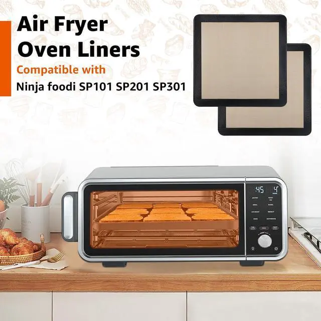 Alt view image 2 of 7 - 2Pcs Silicone Baking Mats for 12 Inch Cake Pan/12x12 Cheesecake Pan/Toaster Oven Air Fryer Liner, 11.75"Square Food Grade Silicone Mats for Baking, Non Slip Silicone Baking Sheet, Non Stick Reusable