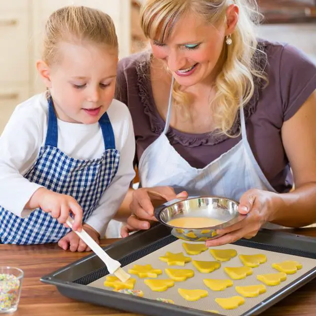Alt view image 7 of 7 - 2Pcs Silicone Baking Mats for 12 Inch Cake Pan/12x12 Cheesecake Pan/Toaster Oven Air Fryer Liner, 11.75"Square Food Grade Silicone Mats for Baking, Non Slip Silicone Baking Sheet, Non Stick Reusable