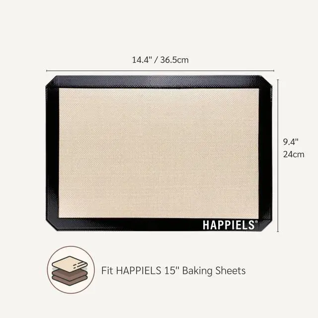 Alt view image 3 of 7 - NonStick Baking Mats for 15 inch Sheets 2-Pack | Silicone Nonstick Baking Mats 10 x 15 inches | Cookie Sheet Mat 10x15 | | Silicon Mats 15x10 in