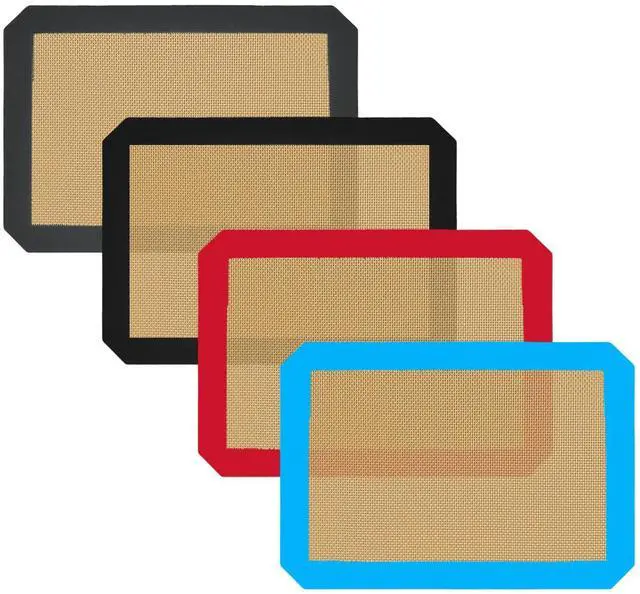 Main image of Small Silicone Baking Mats, Set of 4,11-4/5x8-1/4 Inch Quarter Sheet Size, Non Stick, BPA Free, 1/4 Baking Sheet Pan Liner for Cookies, Macaron, Bread, Pastry, Toaster (Multi Colors)