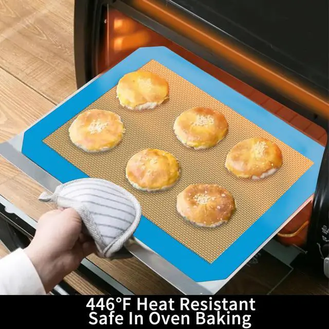 Alt view image 4 of 6 - Small Silicone Baking Mats, Set of 4,11-4/5x8-1/4 Inch Quarter Sheet Size, Non Stick, BPA Free, 1/4 Baking Sheet Pan Liner for Cookies, Macaron, Bread, Pastry, Toaster (Multi Colors)