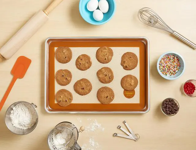 Alt view image 3 of 5 - Non-Stick Silicone Baking Mat - Reusable Oven Liner & Pastry Mat - For Breads, Cookies, Roasting & More - Bakers Essentials - Heat-Resistant to 480°F - Big Baking Mat