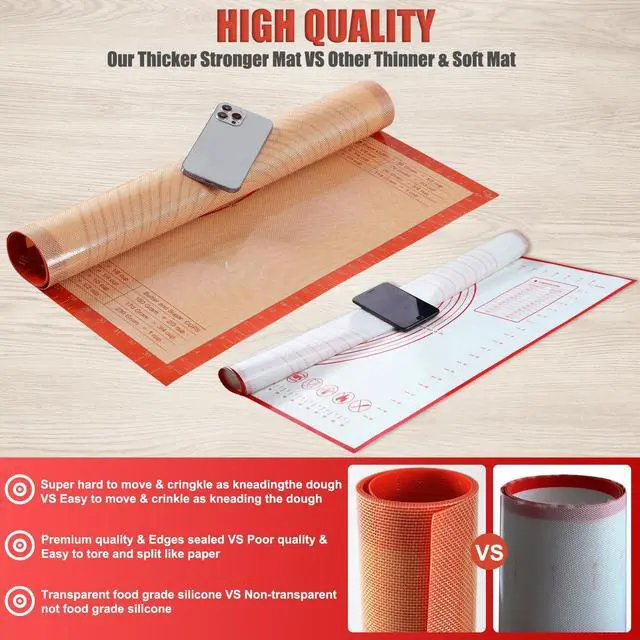 Alt view image 6 of 7 - Silicone Pastry Mat 36x24 Inch Extra Large Baking Mat with Measurements, Nonstick Kitchen Counter Mats for Dough, Pastry, Dough Rolling, Kneading Board, Pie Crust, Fondant, Bread, Pasta, Pizza