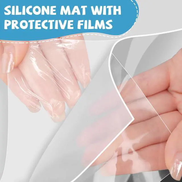 Alt view image 3 of 7 - Large Silicone Mat for Crafts, 48"x24", Extra Large Thick Clear Silicone Mats for Kitchen Countertop, Heat-resistant Washable Large Pastry Mat for Crafts Painting Baking