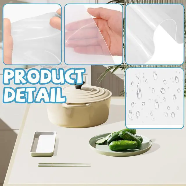 Alt view image 4 of 7 - Large Silicone Mat for Crafts, 48"x24", Extra Large Thick Clear Silicone Mats for Kitchen Countertop, Heat-resistant Washable Large Pastry Mat for Crafts Painting Baking