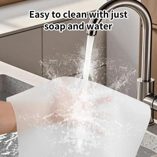 Alt view image 4 of 7 - Silicone Mat for Kitchen Counter - Cuttte 23.62" x 15.75" Large Heat Resistant Mats for Countertop, Anti-slip Quartz Countertop Protector for Air Fryers Coffee Pots(White Translucent)