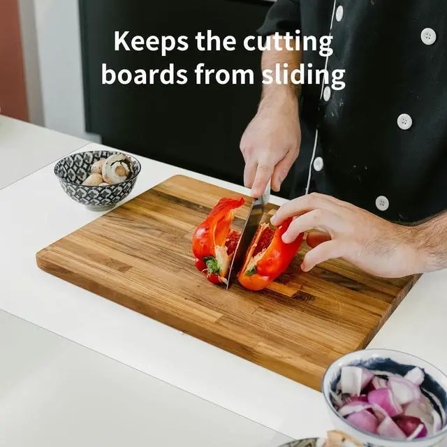 Alt view image 5 of 7 - Silicone Mat for Kitchen Counter - Cuttte 23.62" x 15.75" Large Heat Resistant Mats for Countertop, Anti-slip Quartz Countertop Protector for Air Fryers Coffee Pots(White Translucent)