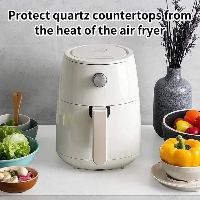 Alt view image 6 of 7 - Silicone Mat for Kitchen Counter - Cuttte 23.62" x 15.75" Large Heat Resistant Mats for Countertop, Anti-slip Quartz Countertop Protector for Air Fryers Coffee Pots(White Translucent)