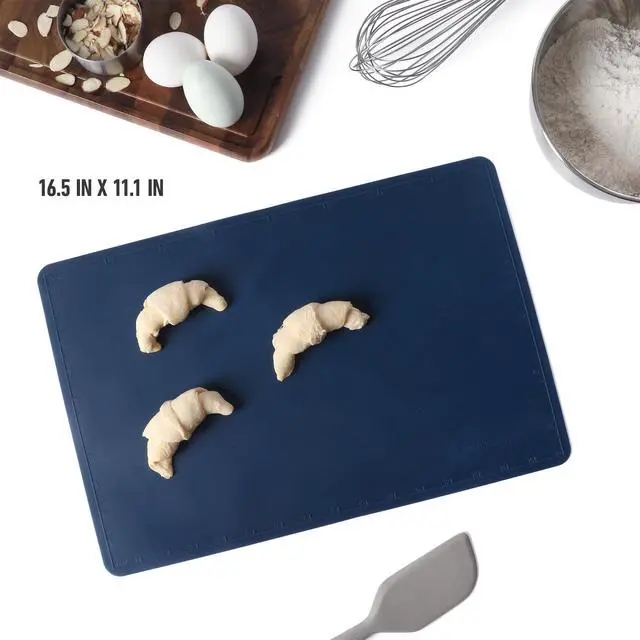 Alt view image 3 of 7 - Orbit Baking Mat, 16.5 x 11 Inch Silicone Baking Sheet Mat, Nonstick Baking Mat, High-Heat Resistant Non-Slip Countertop Mat for Baking and Dough Rolling, Dishwasher Safe - Navy Blue