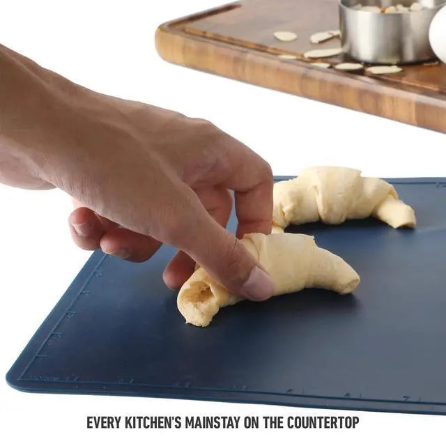Alt view image 4 of 7 - Orbit Baking Mat, 16.5 x 11 Inch Silicone Baking Sheet Mat, Nonstick Baking Mat, High-Heat Resistant Non-Slip Countertop Mat for Baking and Dough Rolling, Dishwasher Safe - Navy Blue