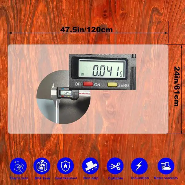Alt view image 2 of 7 - 48 x 24Silicone mat, Large Silicone Heat-Resistant mat, Kitchen countertop Non-Slip mat, Craft Table placemat.(Translucent)