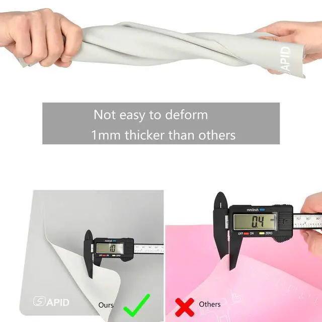 Alt view image 4 of 7 - Extra Large Silicone Sheet for Crafts, Thick Silicone Jewelry Casting Mats, Nonstick Nonslip Silicon Mat for Epoxy Resin, Art Painting, Heat- Resistance Counter Mat (20"×27.9", Gray)