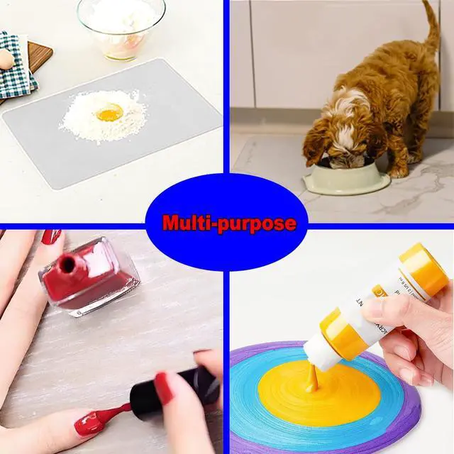 Alt view image 7 of 7 - 48 x 24Silicone mat, Large Silicone Heat-Resistant mat, Kitchen countertop Non-Slip mat, Craft Table placemat.(Translucent)